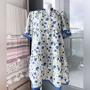 Tuckernuck Bluebird Melody Crawford Dress Linen Blend Mini Dress Women’s XXL